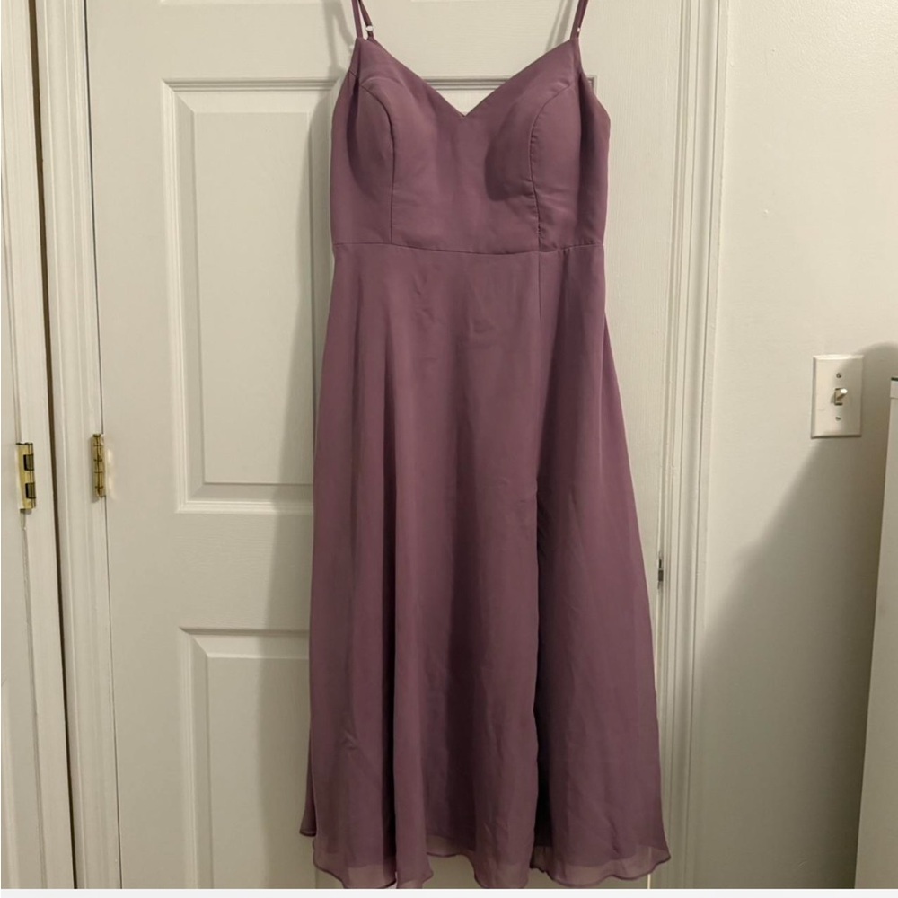 Azazie Burgundy Midi Dress